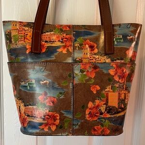 NEW with tag~Patricia Nash Riviera Ascot Luxury Bucket Tote/Shoulder bag~Leather